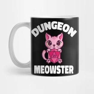 Dungeon Meowster Cat Tabletop Polyhedral Mug